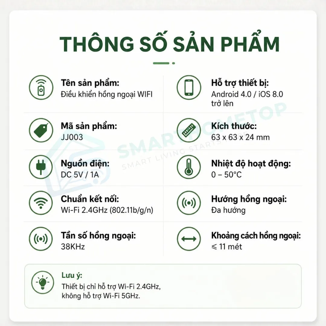 Bộ điều khiển hồng ngoại thông minh Tuya WiFi điều khiển TV điều hòa