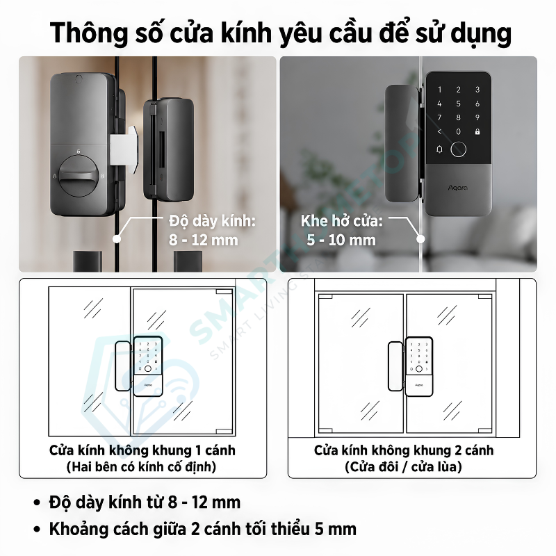 Khoá cửa kính Aqara Smart Glass Door Lock U500