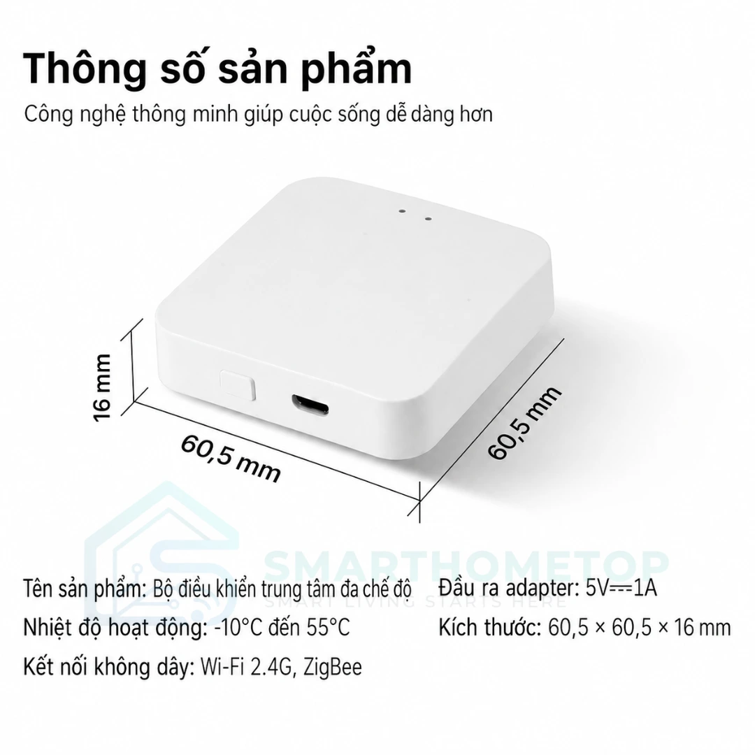 Bộ Điều Khiển Trung Tâm Zigbee Tuya Bluetooth Gateway
