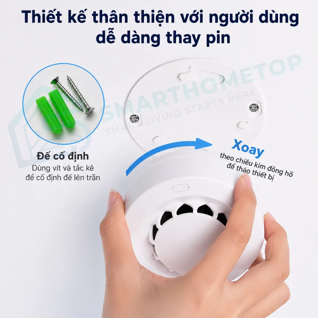 Cảm biến báo khói Tuya WiFi
