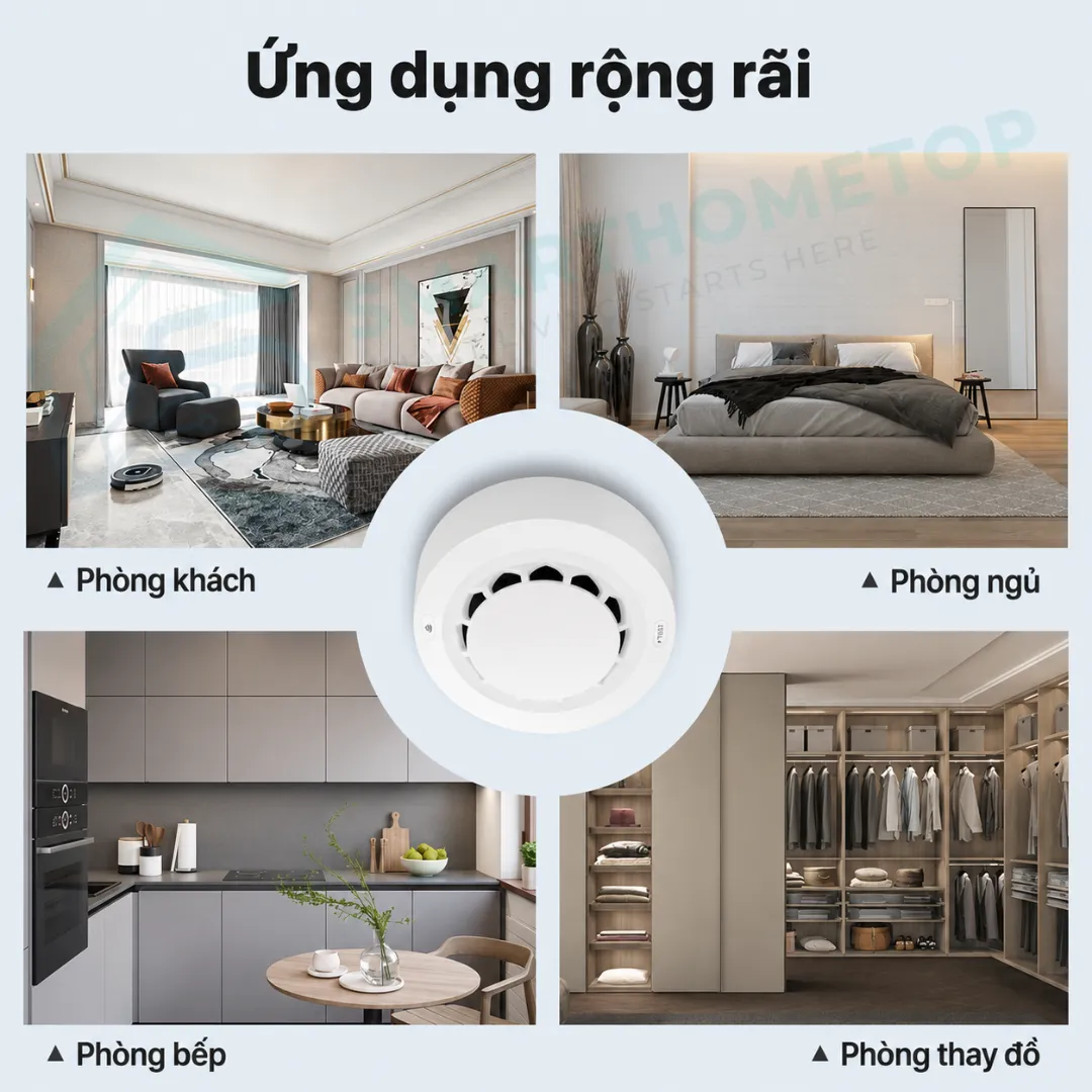 Cảm biến báo khói Tuya Zigbee
