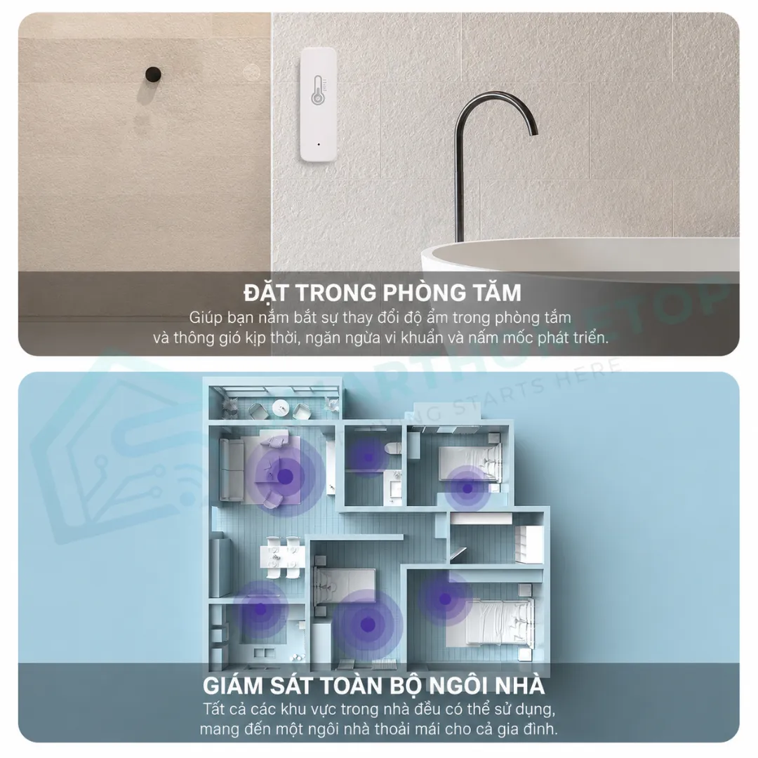 Cảm biến nhiệt độ độ ẩm Tuya WiFi