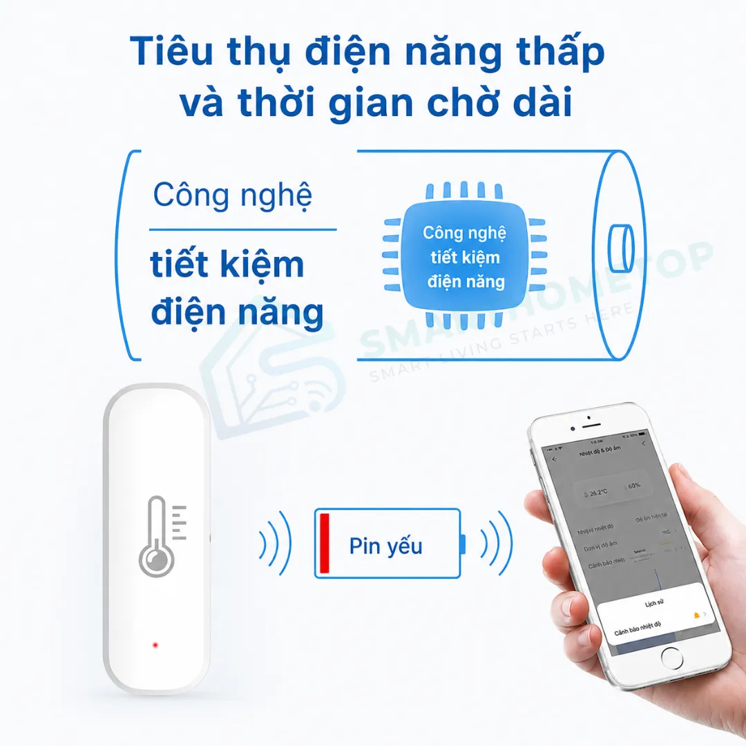 Cảm biến nhiệt độ độ ẩm Tuya WiFi