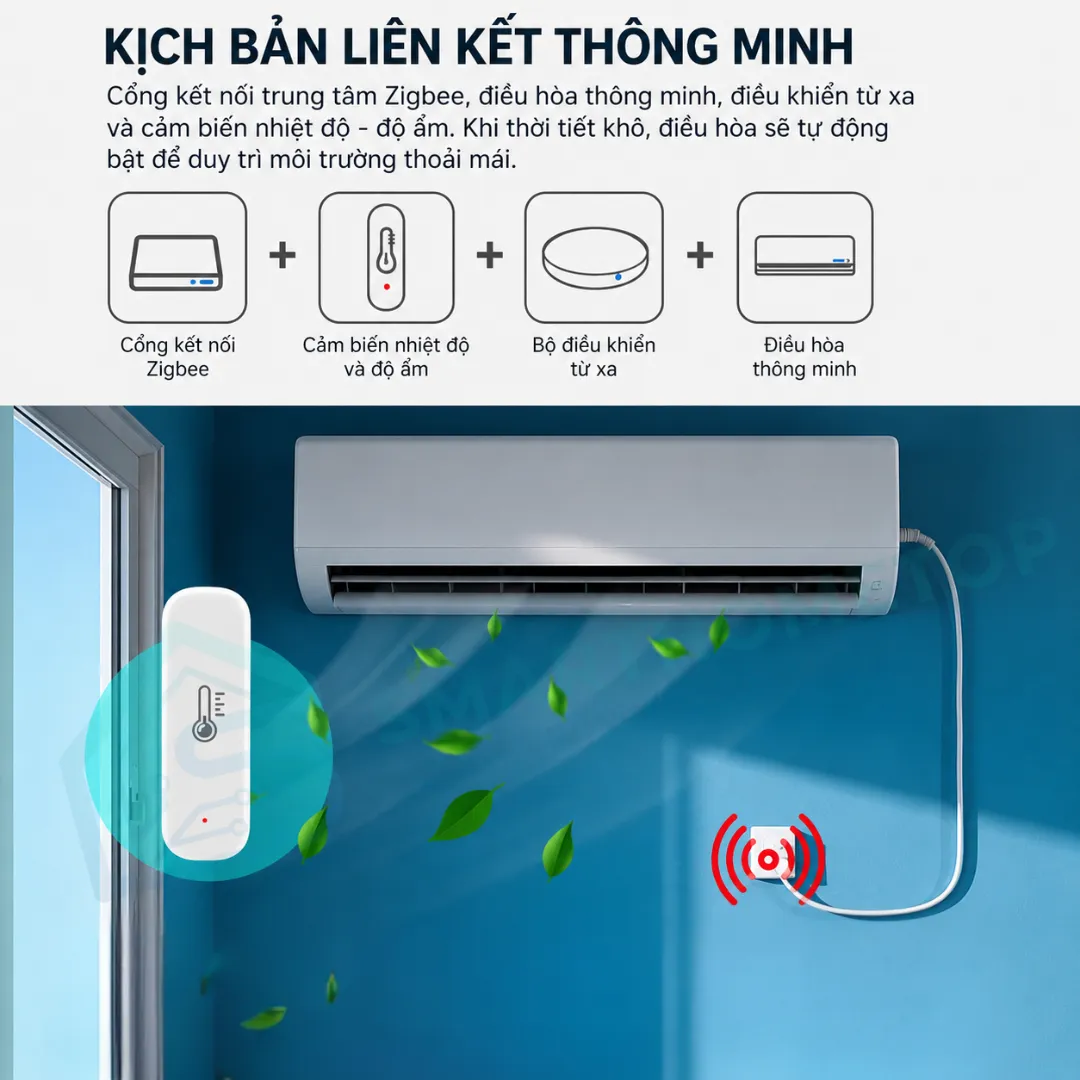 Cảm biến nhiệt độ độ ẩm Tuya Zigbee
