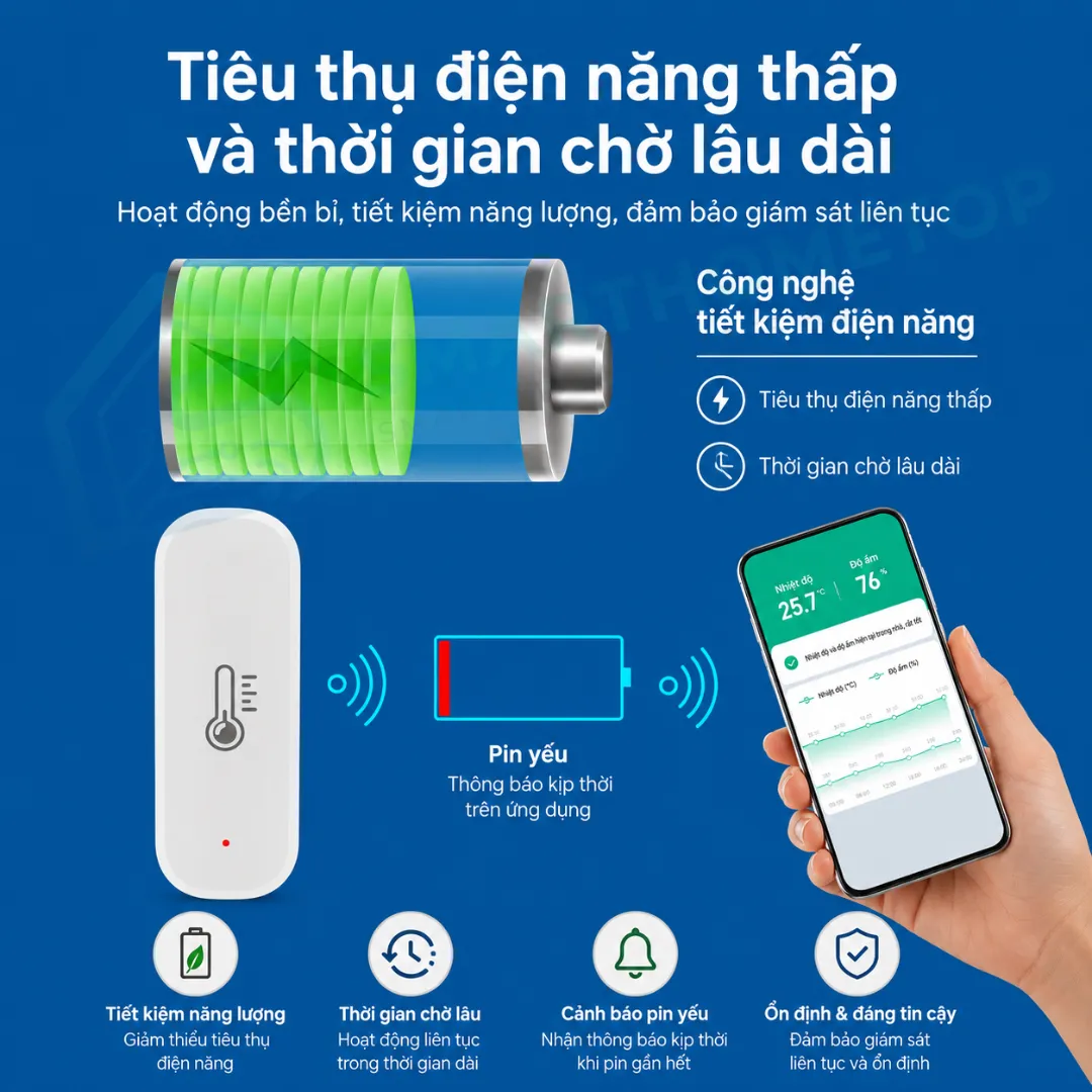 Cảm biến nhiệt độ độ ẩm Tuya Zigbee