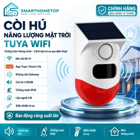 Còi hú năng lượng mặt trời Tuya WiFi
