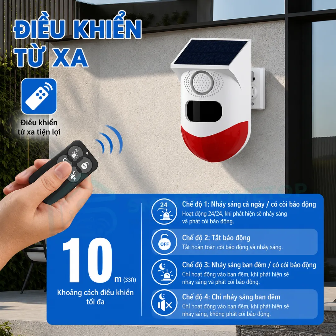 Còi hú năng lượng mặt trời Tuya WiFi