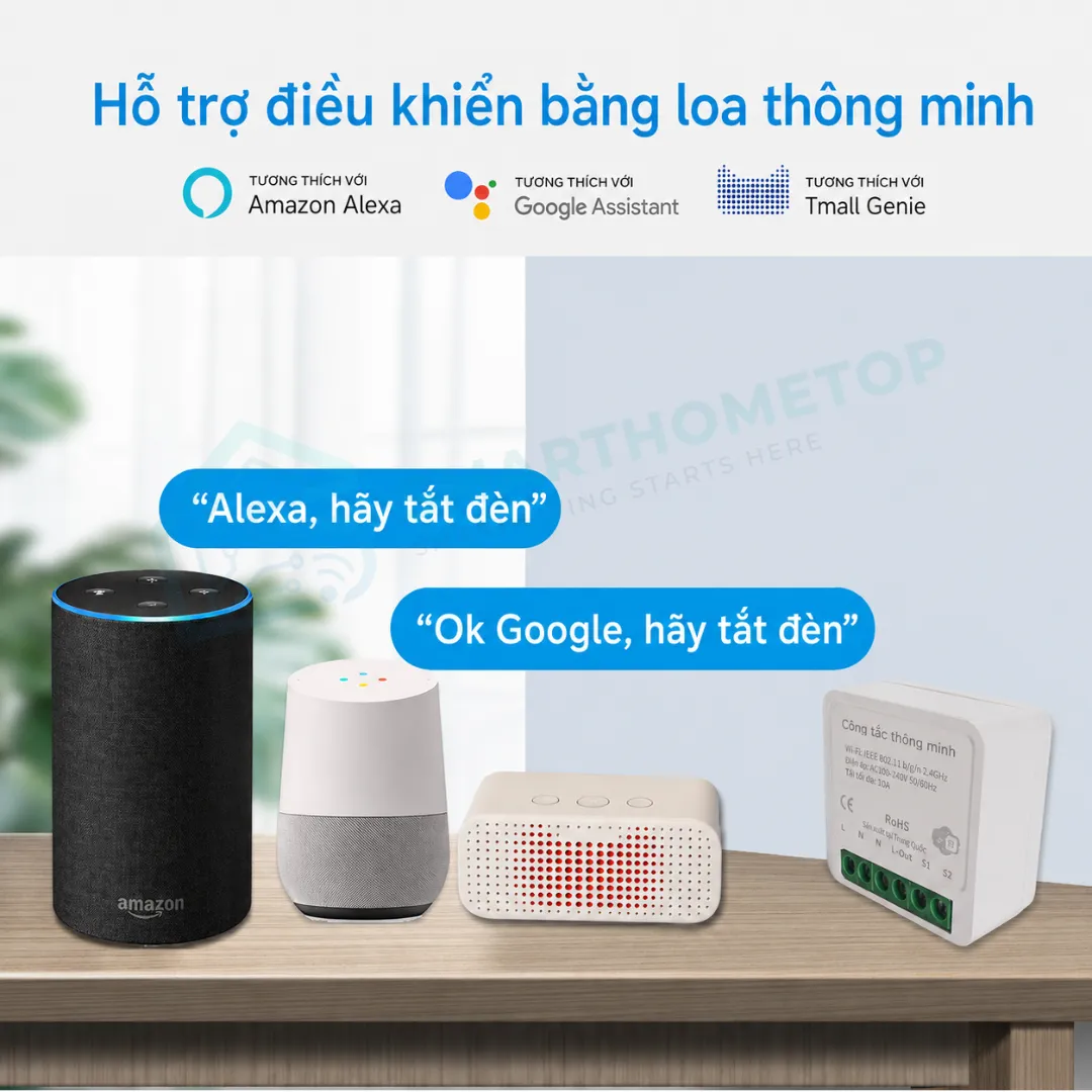 Công tắc thông minh Tuya 16A MINI WiFi Smart Switch điều khiển thiết bị từ xa bằng điện thoại