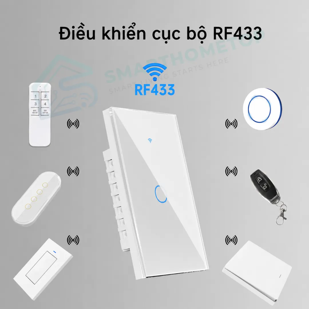 Công tắc thông minh Tuya WiFi hình chữ nhật điều khiển từ xa bằng điện thoại SmartHomeTop