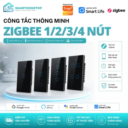 Công tắc thông minh Zigbee hình chữ nhật hỗ trợ Tuya Smart HomeKit Google Home Alexa