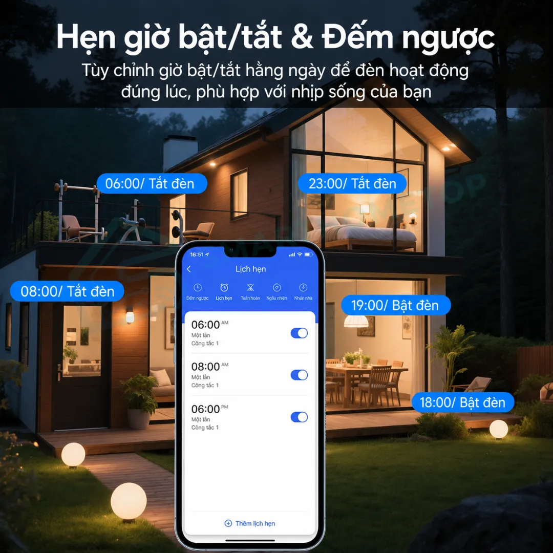Công tắc thông minh Zigbee hình chữ nhật