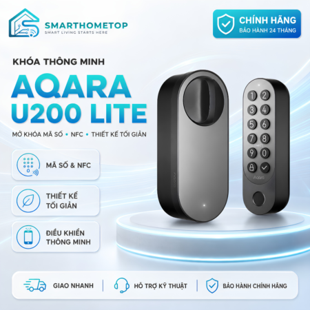 Khóa thông minh Aqara U200 Lite Thread Matter màu đen trắng