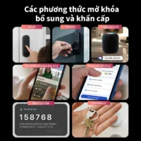 Khóa thông minh Aqara U200 Lite Thread Matter màu đen trắng