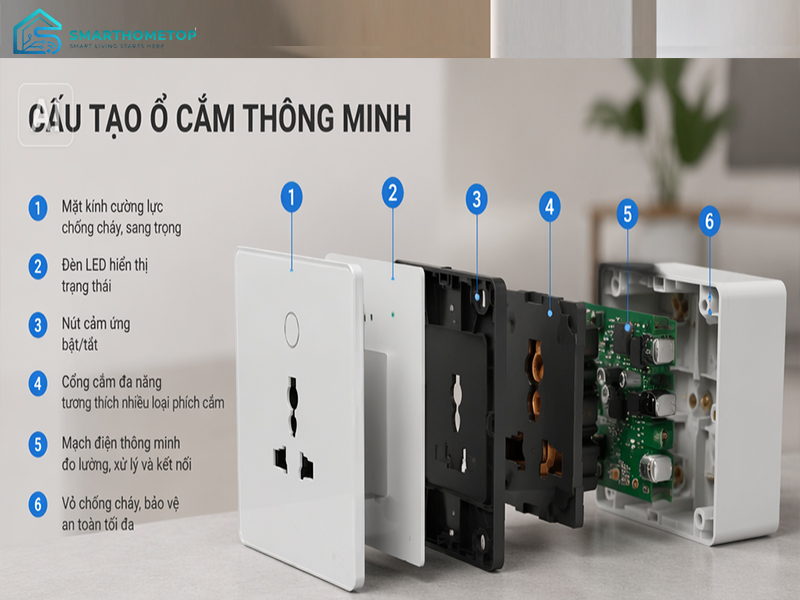Cấu tạo ổ cắm điện thông minh