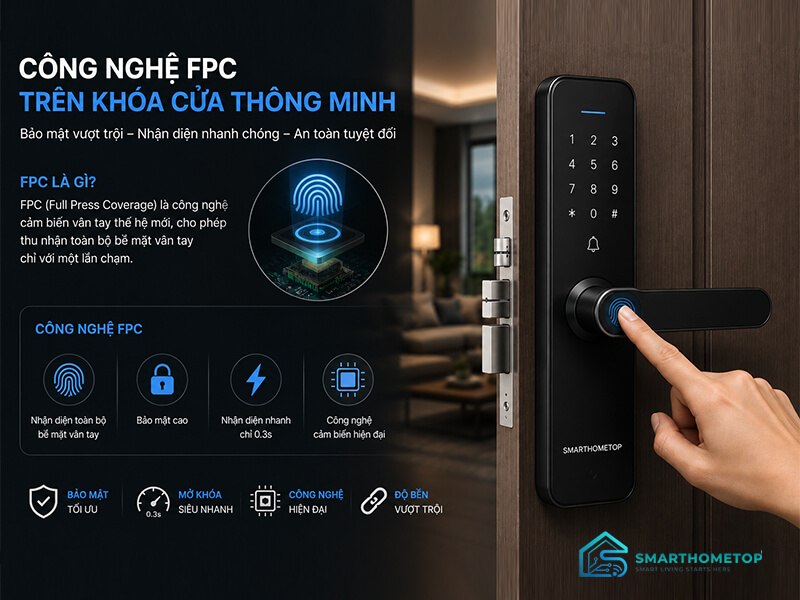 công nghệ FPC Thụy Điển trên khóa cửa thông minh công nghệ FPC Thụy Điển trên khóa cửa thông minh