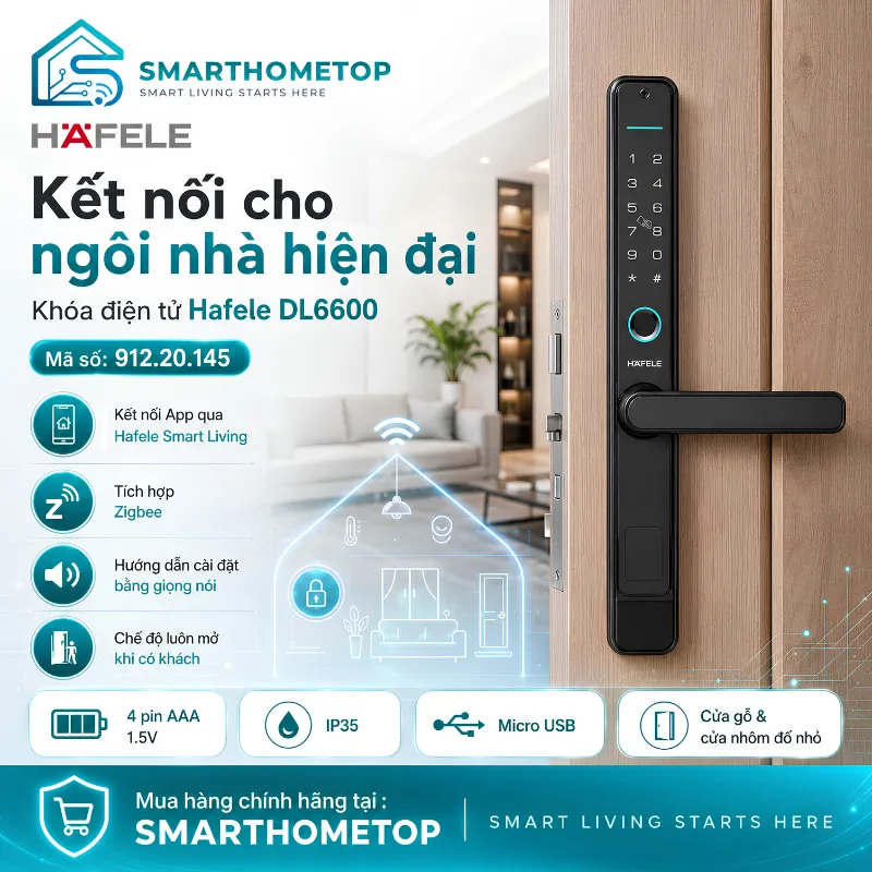 Khóa điện tử cửa nhôm Hafele DL6600