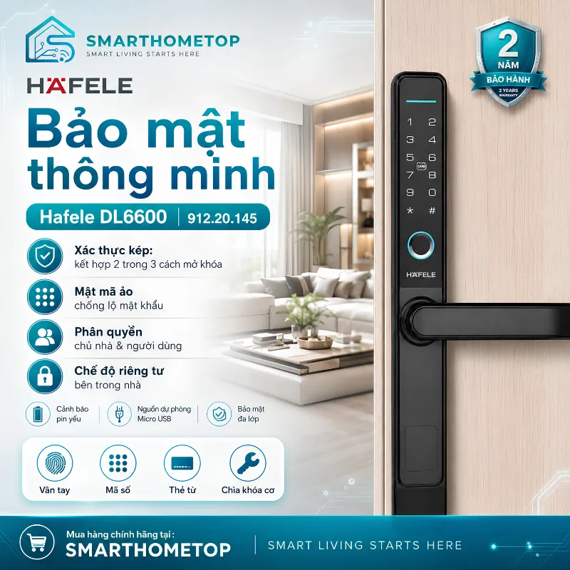 Khóa điện tử cửa nhôm Hafele DL6600