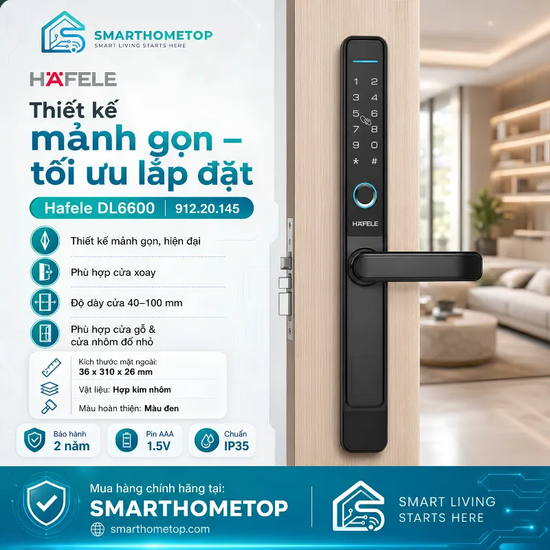 Khóa điện tử cửa nhôm Hafele DL6600