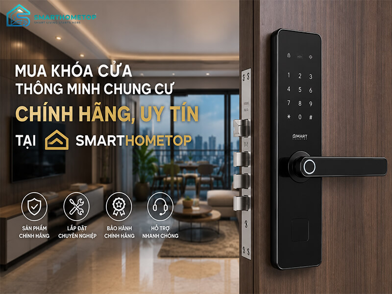 Mua khóa cửa thông minh chung cư chính hãng, uy tín tại Smarthometop