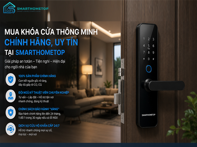 Mua Khóa Cửa Thông Minh Chính Hãng, Uy Tín Tại Smarthometop