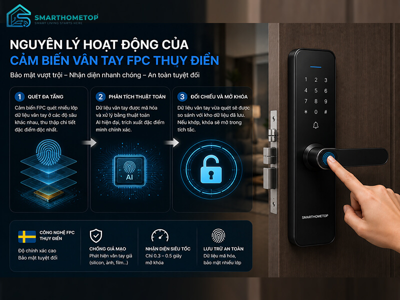 Nguyên lý hoạt động của cảm biến vân tay FPC Thụy Điển Nguyên lý hoạt động của cảm biến vân tay FPC Thụy Điển