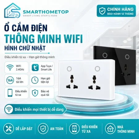 Ổ cắm điện thông minh WiFi hình chữ nhật