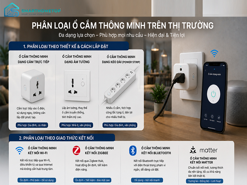 phân loại ổ cắm thông minh