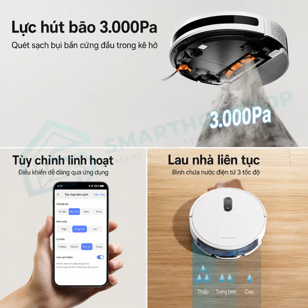 Robot hút bụi lau nhà thông minh Teendow E13S Max