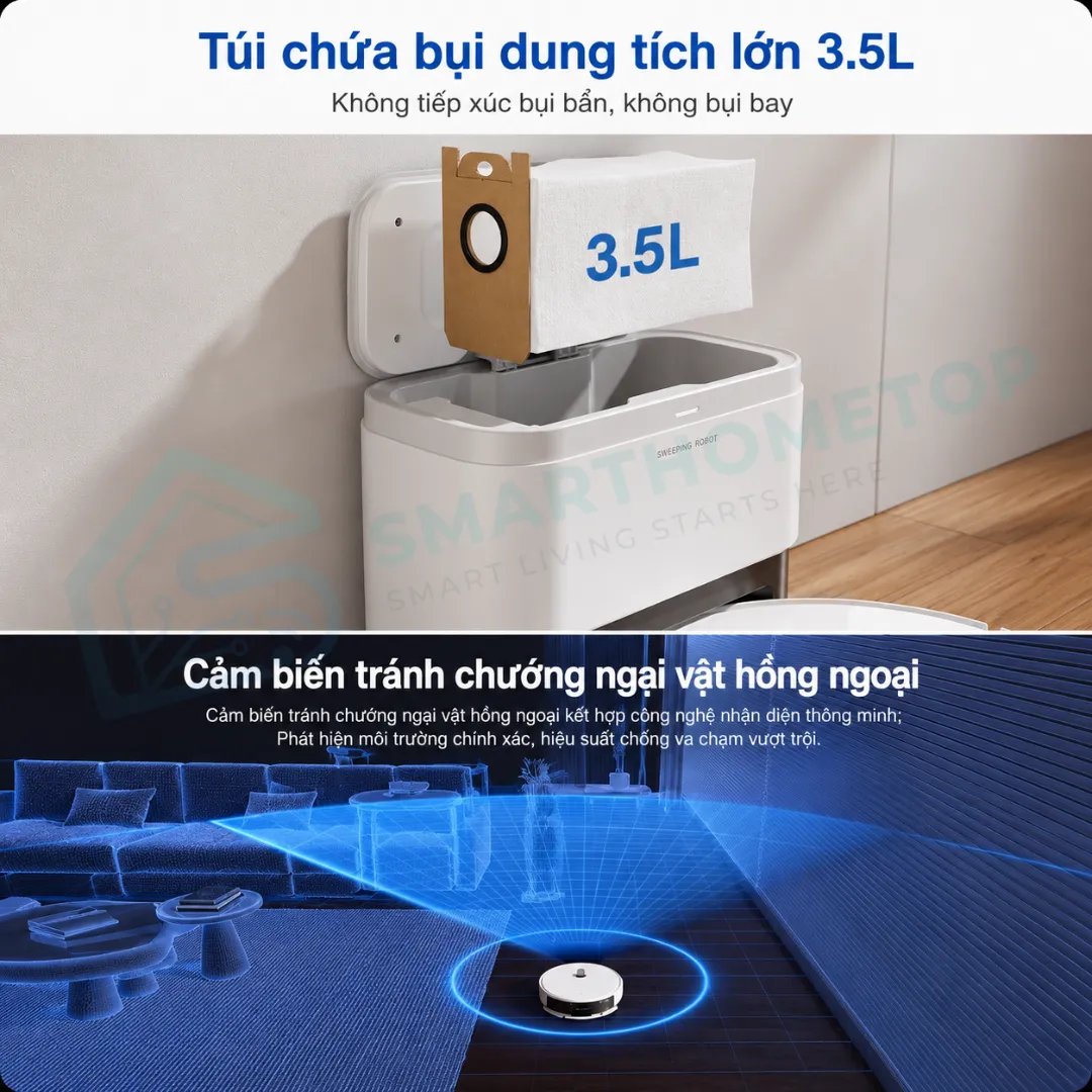 Robot hút bụi lau nhà thông minh Teendow E13S Max