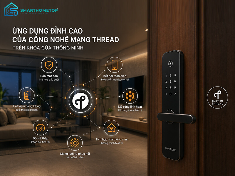 Ứng dụng đỉnh cao của công nghệ mạng Thread trên Khóa cửa thông minh