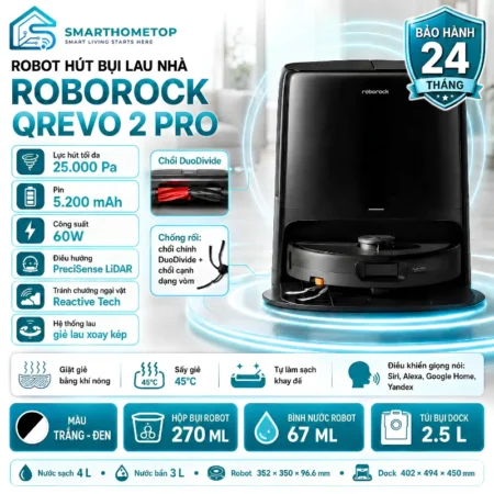 Robot Hút Bụi Lau Nhà Roborock Qrevo 2 Pro