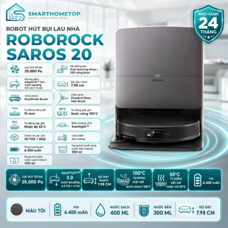 robot hút bụi lau nhà Roborock Saros 20