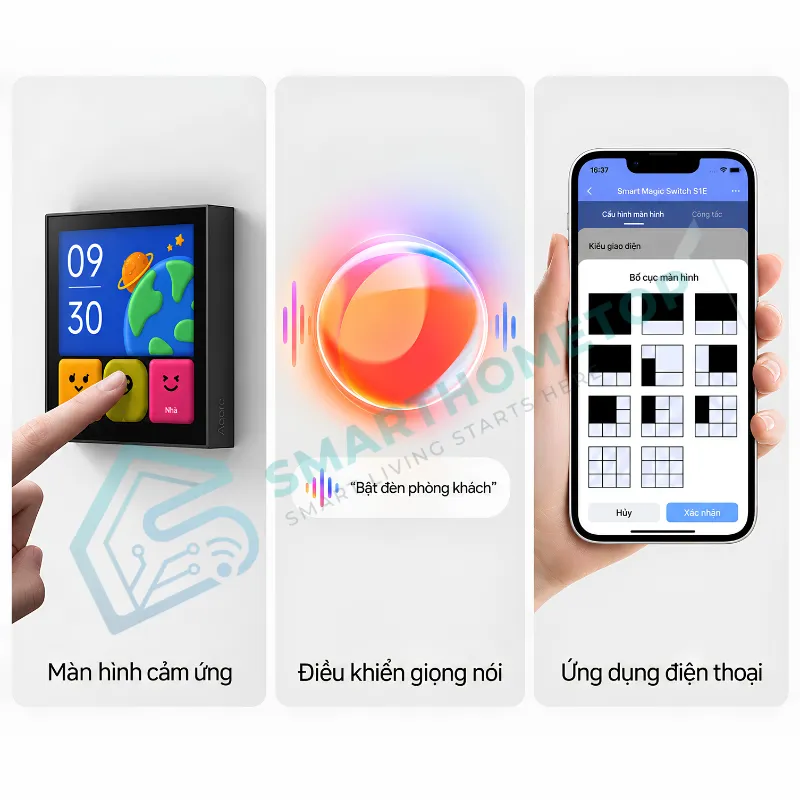 Công Tắc Tích Hợp Màn Hình Cảm Ứng Aqara S1E Wi-Fi