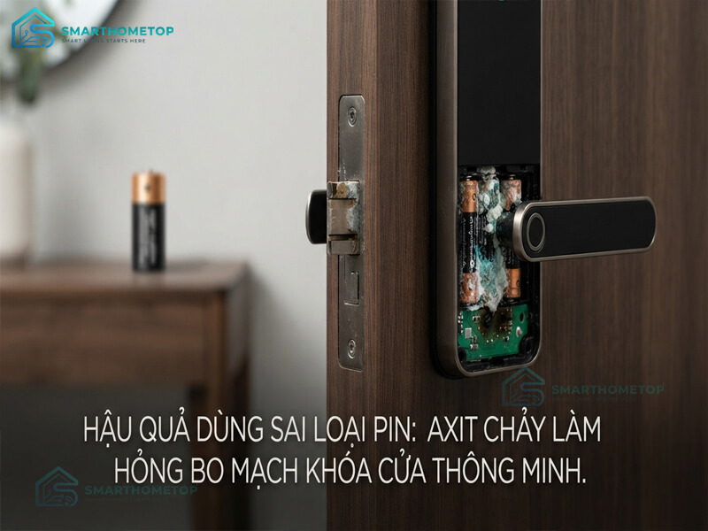 Dùng sai loại pin khiến chảy nước axit làm cháy bo mạch
