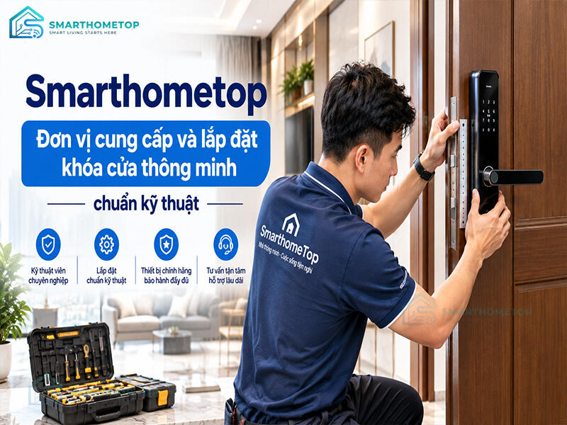 Smarthometop - Đơn vị cung cấp và lắp đặt khóa cửa thông minh chuẩn kỹ thuật