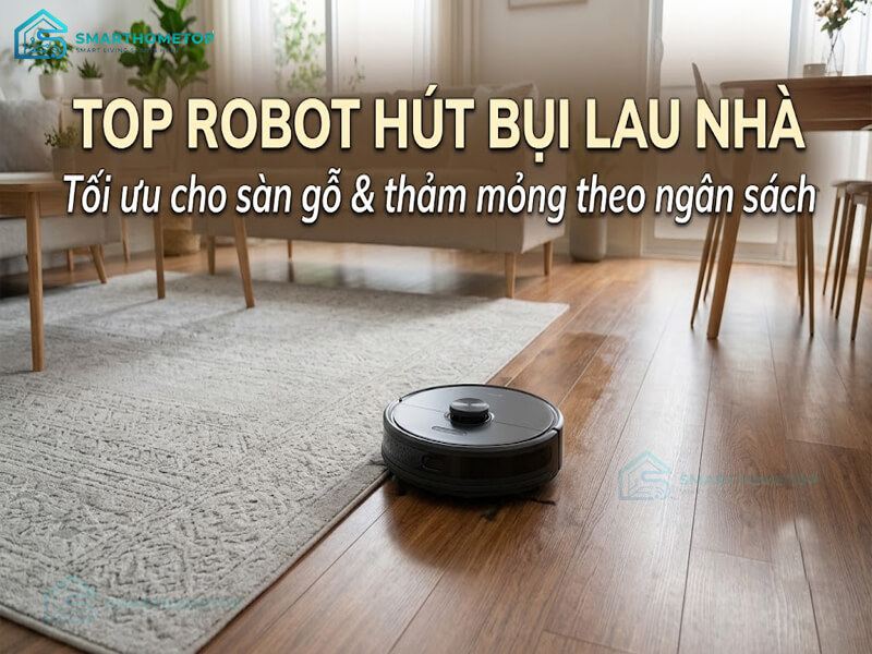 Gợi ý top robot hút bụi lau nhà tối ưu nhất cho sàn gỗ, thảm mỏng theo ngân sách